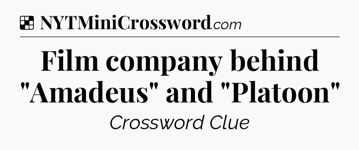 Solution: Film company behind 