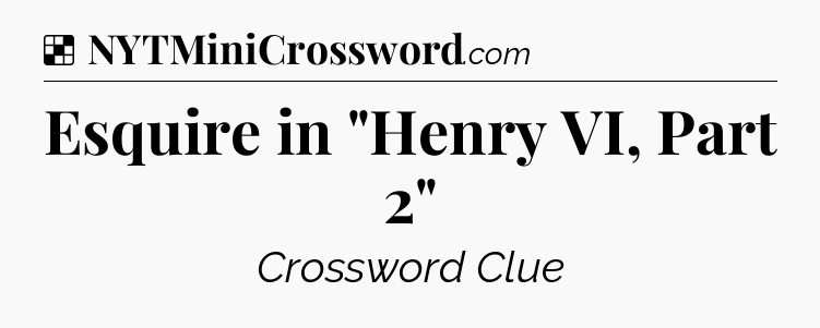 Solution: Esquire in 