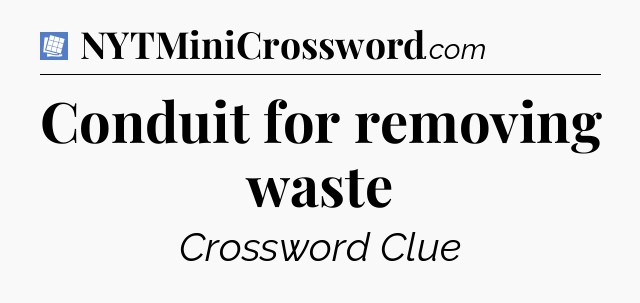 Conduit for removing waste Puzzle Page Crossword Clue