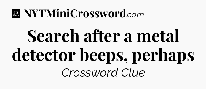 Search after a metal detector beeps, perhaps - LA Times Crossword