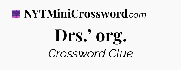 Drs.’ org - Thomas Joseph Crossword