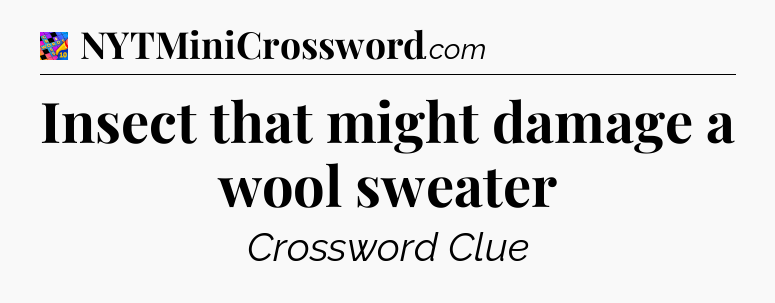 Insect that might damage a wool sweater Crossword Clue