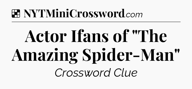 Solution: Actor Ifans of 