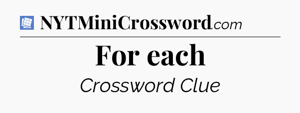 For each Puzzle Page Crossword Clue