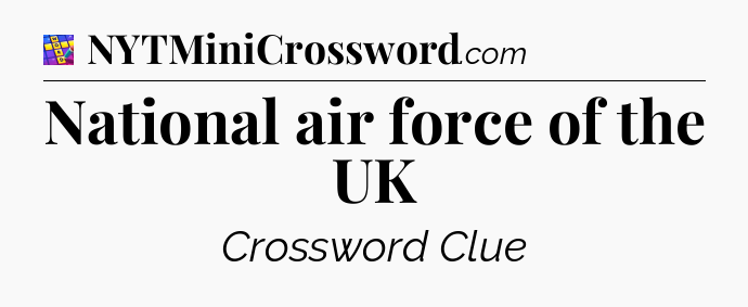 National air force of the UK Codycross