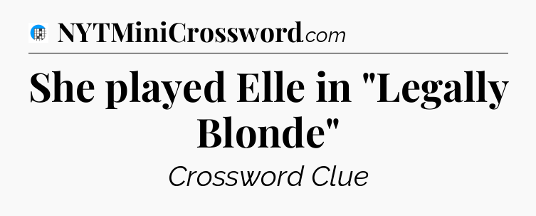 She played Elle in 