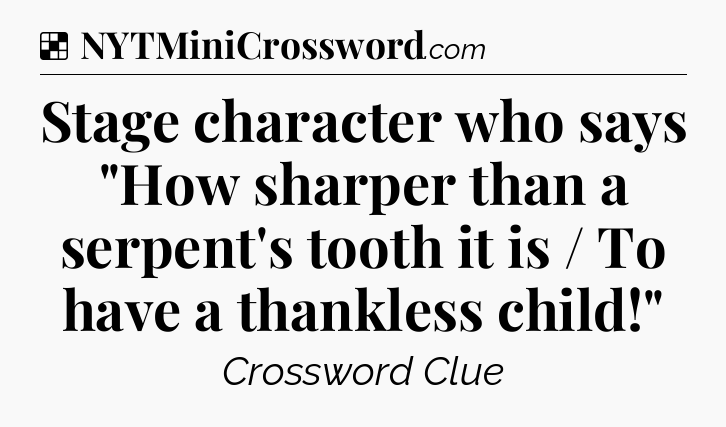 Stage character who says 