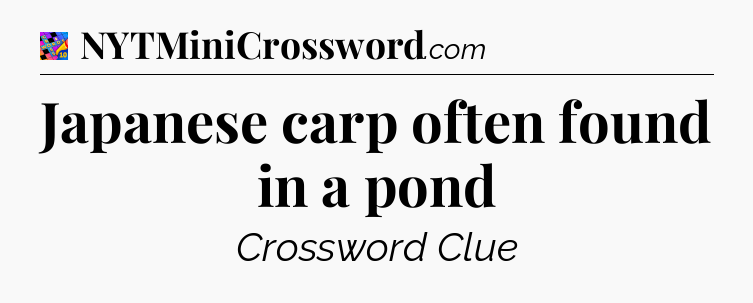 Japanese carp often found in a pond Crossword Clue