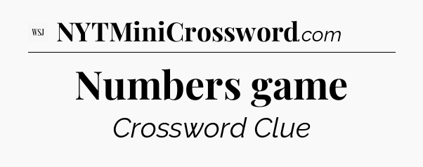 Numbers game - WSJ Crossword