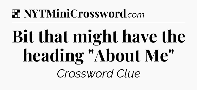 Solution: Bit that might have the heading 