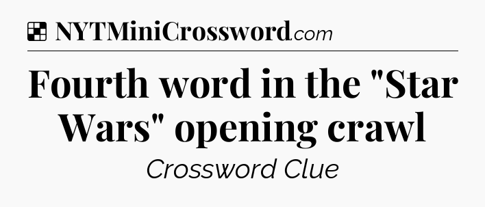 Solution: Fourth word in the 