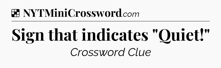 Solution: Sign that indicates 