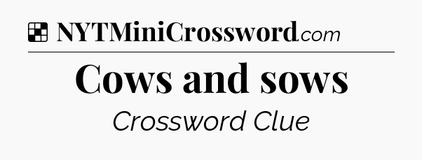 Solution: Cows and sows - NYT Crossword