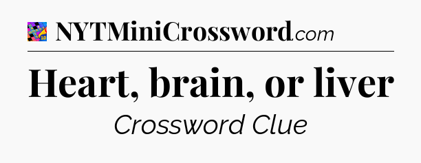 Heart, brain, or liver Crossword Clue