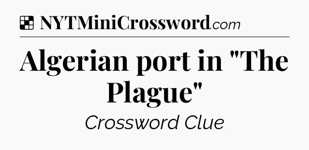 Solution: Algerian port in 