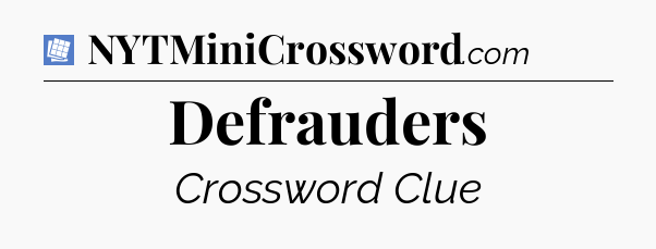 Defrauders Puzzle Page Crossword Clue