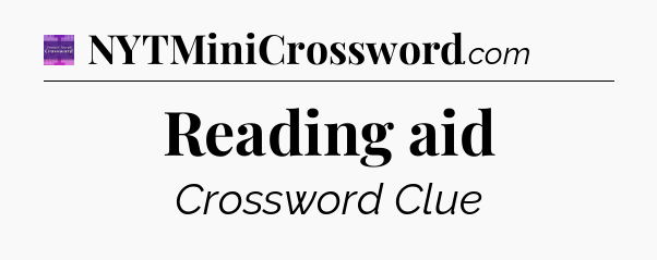 Reading aid - Thomas Joseph Crossword