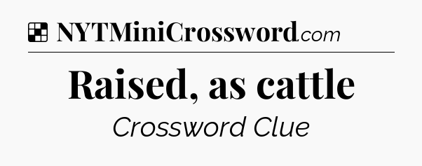 Solution: Raised, as cattle - NYT Crossword