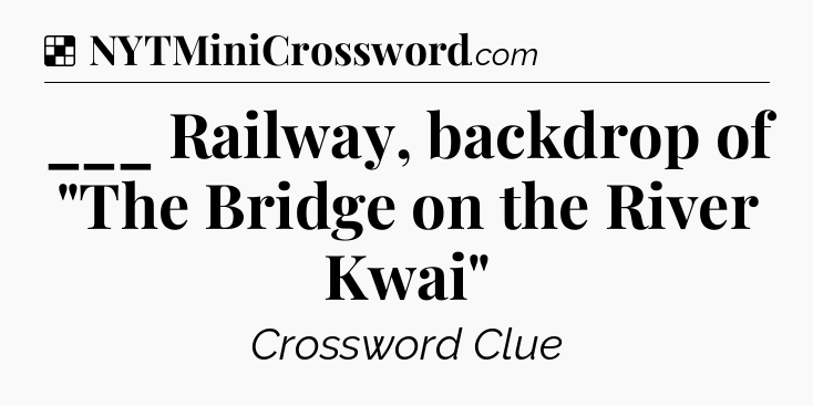 Solution: ___ Railway, backdrop of 