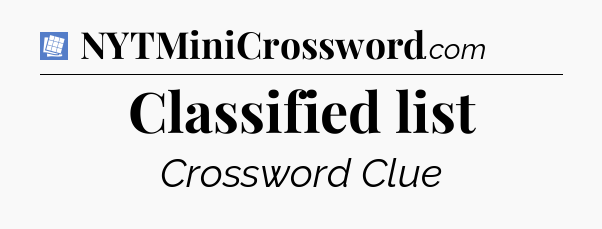 Classified list Puzzle Page Crossword Clue