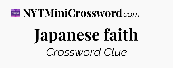 Japanese faith - Thomas Joseph Crossword