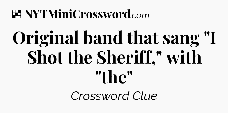 Solution: Original band that sang 