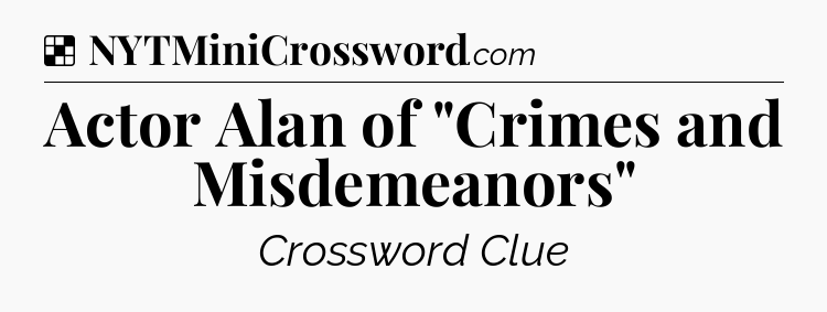 Solution: Actor Alan of 