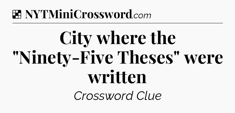 Solution: City where the 