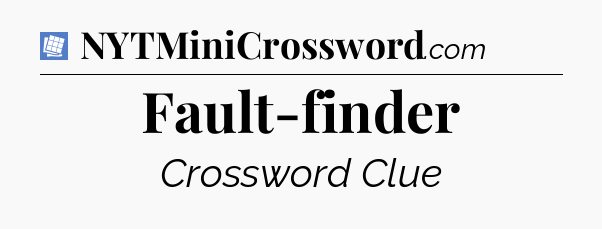 Fault-finder Puzzle Page Crossword Clue