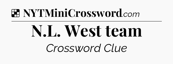 Solution: N.L. West team - NYT Crossword