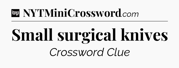 Small surgical knives Crossword Clue