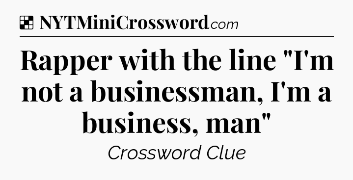 Solution: Rapper with the line 