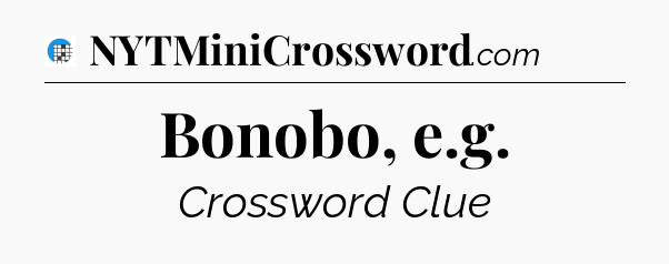 Bonobo, e.g Crossword Clue