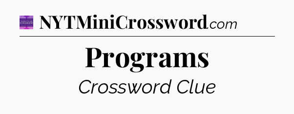 Programs - Thomas Joseph Crossword