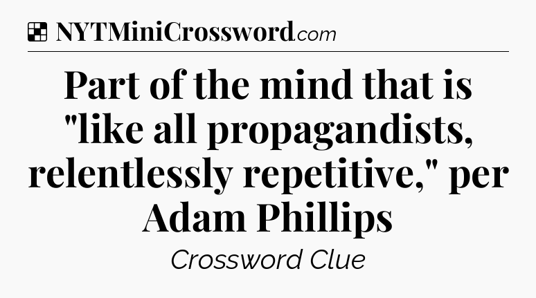 Solution: Part of the mind that is 