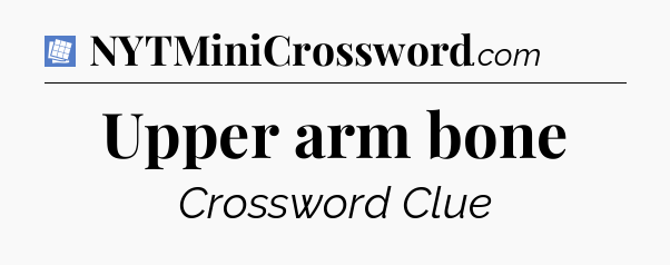 Upper arm bone Puzzle Page Crossword Clue