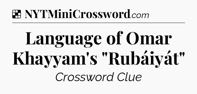 Solution: Language of Omar Khayyam's 