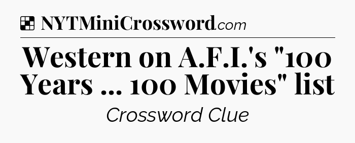 Solution: Western on A.F.I.'s 