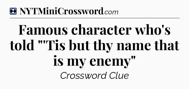 Solution: Famous character who's told 