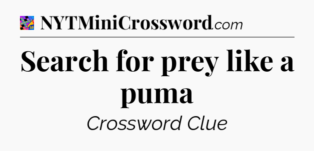 Search for prey like a puma Crossword Clue