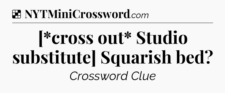 Solution: [*cross out* Studio substitute] Squarish bed - NYT Crossword