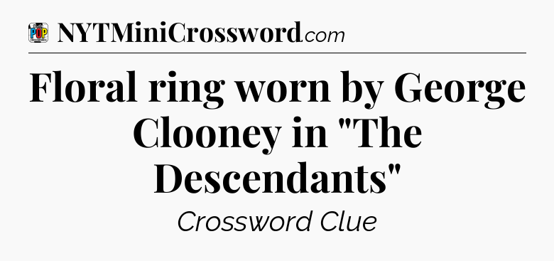 Floral ring worn by George Clooney in 