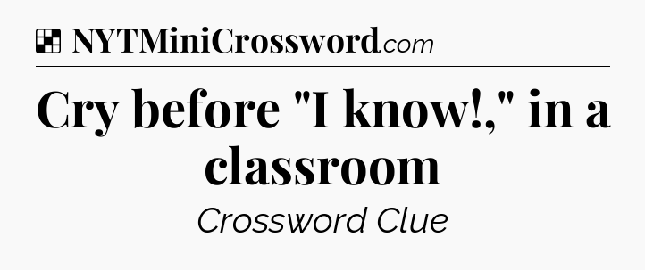 Solution: Cry before 