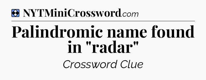 Solution: Palindromic name found in 