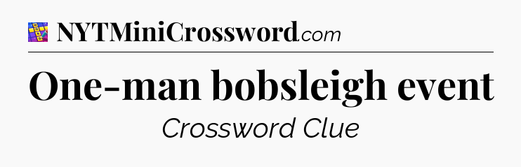 One-man bobsleigh event Codycross