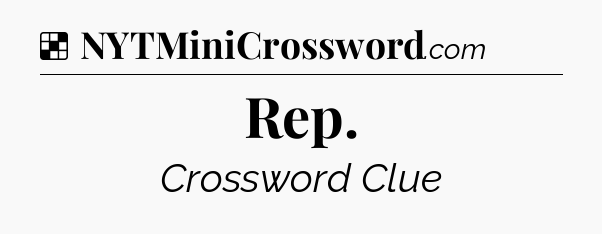 Solution: Rep - NYT Crossword