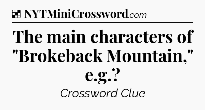 Solution: The main characters of 