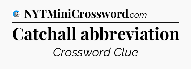Catchall abbreviation Crossword Clue