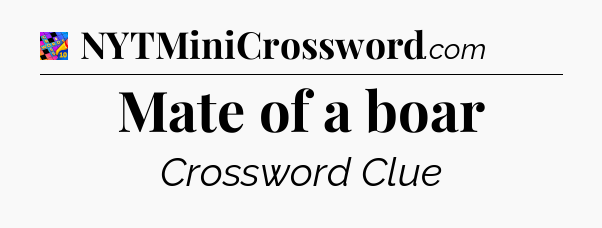 Mate of a boar Crossword Clue