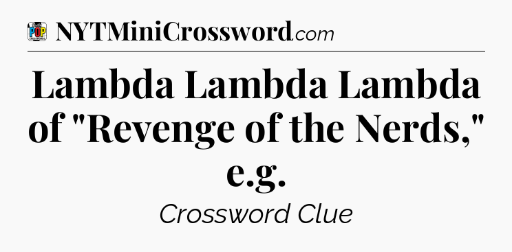 Lambda Lambda Lambda of 